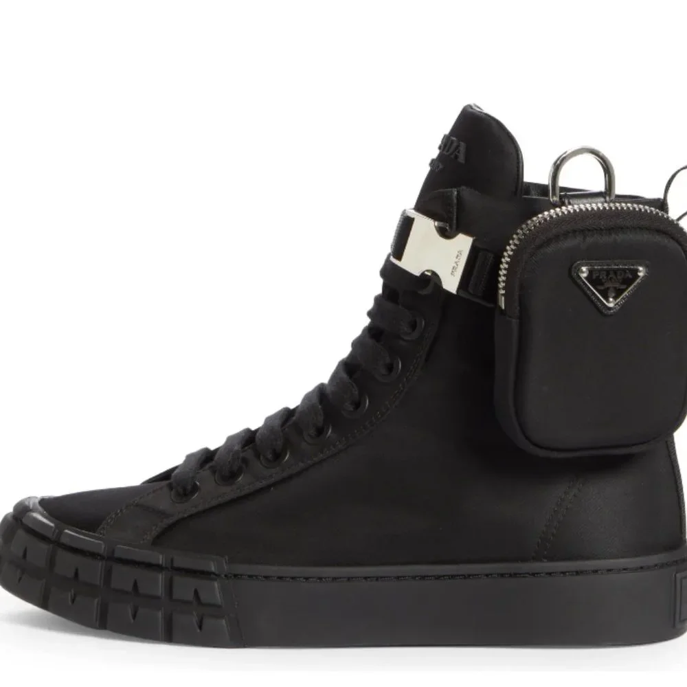 NWT Prada Wheel High Top Sneaker Size 37.5 - Picture 2 of 9